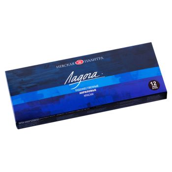 Краски акриловые Ладога, 12цв., 18мл/туба, картон