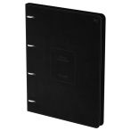 Тетрадь на кольцах А4, 120л., кожзам,  BG "Моно. Черный", иск. кожа, тиснение