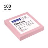 Самоклеящийся блок OfficeSpace 50*50мм, 100л., розовая пастель Самоклеящийся блок OfficeSpace 50*50мм, 100л., розовая пастель