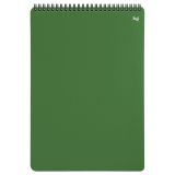 Блокнот А4 80л. на гребне BG "База", пластиковая обложка, зеленый