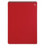Блокнот А4 80л. на гребне BG "База", пластиковая обложка, красный