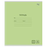 Тетрадь 12л., частая косая линия BG "Однотонная", зеленая