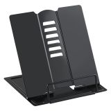 Подставка для книг СТАММ, металлическая, мини-формат, регулируемый угол наклона, черная