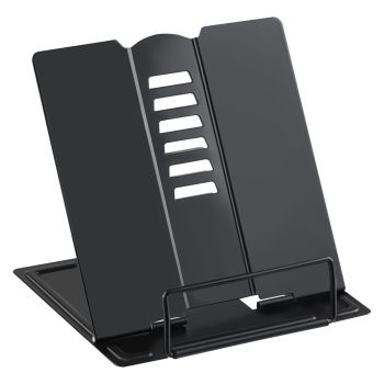 Подставка для книг СТАММ, металлическая, мини-формат, регулируемый угол наклона, черная