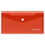 Папка-конверт на кнопке Berlingo "No Secret", С6, 200мкм, красная