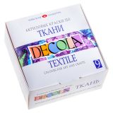 Краски по ткани Decola, 09 цветов, 20мл, картон Краски по ткани Decola, 09 цветов, 20мл, картон