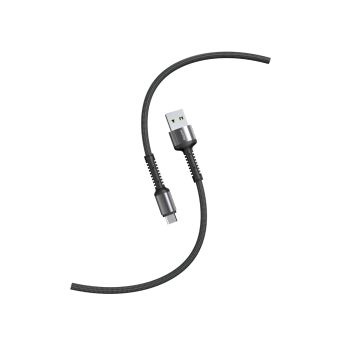 Кабель Smartbuy S26, USB - micro-USB, 3A output, нейлоновая оплетка, 1м, черный