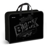 Папка с ручками 1 отделение, А4 Berlingo "Black", 340*245*100мм, пластик, на молнии