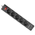 Сетевой фильтр Defender DFS 753 5 розеток 3,0м, 2xUSB, 2.1A, черный Сетевой фильтр Defender DFS 753 5 розеток 3,0м, 2xUSB, 2.1A, черный