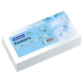 Конверт Е65, OfficeSpace, 110*220мм, б/подсказа, б/окна, отр. лента, внутренняя запечатка, термоусадка Конверт Е65, OfficeSpace, 110*220мм, б/подсказа, б/окна, отр. лента, внутренняя запечатка, термоусадка