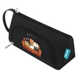 Пенал мягкий Först "Feline friends", 1 отделение, 1 карман, 210*115*85 , полиэстер, откидная планка, черный