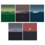 Тетрадь 80л., А5, клетка BG  "Прикосновение тумана", "софт тач" ламинация