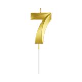 Свеча для торта с держателем MESHU "Цифра "7", 7см, золотая, блистер Свеча для торта с держателем MESHU "Цифра "7", 7см, золотая, блистер