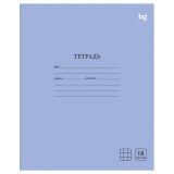 Тетрадь 18л., клетка BG "Однотонная", голубая
