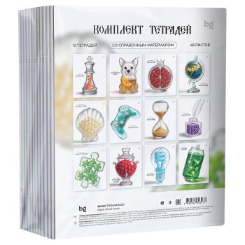 Комплект (12 шт.) предметных тетрадей 48л., BG 