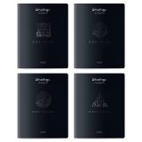 Тетрадь 48л., A5, клетка Berlingo "DoubleBlack", 80г/м2, УФ-лак, черный, ассорти