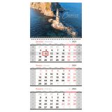 Календарь квартальный 1 бл. на 1 гр. OfficeSpace "Сахалин", с бегунком, 2024г.