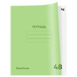 Тетрадь 48л. А5, клетка BG "NovaTone. Зеленое яблоко", пластиковая обложка