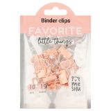 Зажимы для бумаг 19мм, MESHU "Rose Gold", 10шт., ассорти, пакет с замком зип лок, европодвес