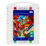 Маркеры акриловые Гамма "Классические", двухцветные, 24шт., 48 цв., пластик.бокс