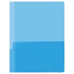 Папка-уголок СТАММ А4, 180мкм, 2 внутренних кармана, прозрачная синяя