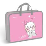 Папка с ручками 1 отделение, А4 Berlingo "Mew-gic", 340*245*100мм, пластик, на молнии