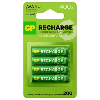 Аккумулятор GP AAA (HR03) 400mAh 4BL Аккумулятор GP AAA (HR03) 400mAh 4BL