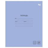 Тетрадь 24л., клетка BG "Однотонная", голубая