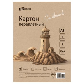 Картон переплетный А3, ArtSpace, 5л., толщина 3мм, в пакете Картон переплетный А3, ArtSpace, 5л., толщина 3мм, в пакете