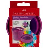 Стакан для воды Faber-Castell "Clic&Go", складной, розовый мрамор