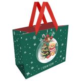 Пакет подарочный 32*26*12см MESHU "Christmas bear", выборочный лак,  матовая ламинация