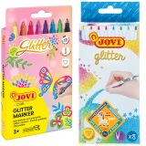 Фломастеры с блестками JOVI "Glitter", 08цв., смываемые, картон, европодвес Фломастеры с блестками JOVI "Glitter", 08цв., смываемые, картон, европодвес