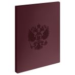 Папка с 40 вкладышами СТАММ "Герб" А4, 21мм, 700мкм, пластик, гранат