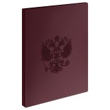 Папка с 40 вкладышами СТАММ "Герб" А4, 21мм, 700мкм, пластик, гранат