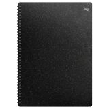 Тетрадь 80л., А4, клетка, на гребне BG "Блестки", пластиковая обложка, черный