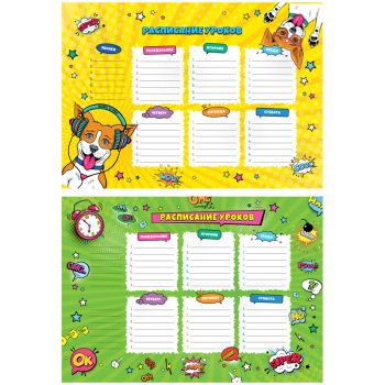 Расписание уроков с расписанием звонков А3 ArtSpace 