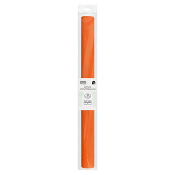 Бумага крепированная ТРИ СОВЫ, 50*250см, 32г/м2, оранжевая, в рулоне, пакет с европодвесом