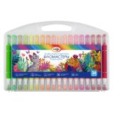 Фломастеры двусторонние Гамма "Классические", 36цв., суперсмываемые, пластик.бокс, т/у