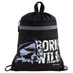 Мешок для обуви 1 отделение Berlingo "Born to be WILD", 360*460мм, вентиляционная сеточка , светоотражающая лента, карман на молнии