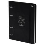 Тетрадь на кольцах А5, 120л., кожзам,  BG "Моно. Черный", иск. кожа, тиснение фольгой, на резинке