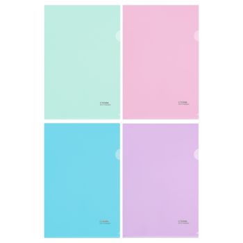 Папка-уголок СТАММ А4, 180мкм, пластик, пастельное ассорти