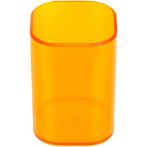 Подставка-стакан СТАММ "Фаворит", пластиковая, квадратная, тонированная оранжевая