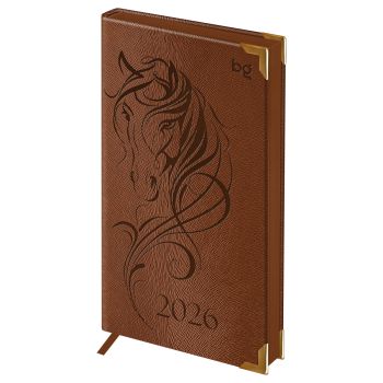 Еженедельник датированный 2026г., 90*165, 64л., твердый переплет, кожзам, BG Еженедельник датированный 2026г., 90*165, 64л., твердый переплет, кожзам, BG