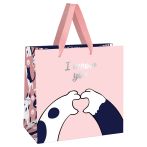 Пакет подарочный 20*20*10см MESHU "Paws", фольга, матовая ламинация