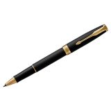 Ручка-роллер Parker "Sonnet Matte Black GT" черная, 0,8мм, подарочная упаковка Ручка-роллер Parker "Sonnet Matte Black GT" черная, 0,8мм, подарочная упаковка