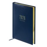 Ежедневник датированный 2026г., А5, 176л., твердый переплет, кожзам, BG "Dallas. Blue", синий, фольгированный срез