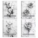 Тетрадь 96л., А5, клетка на гребне BG "Каменные цветы", матовая ламинация