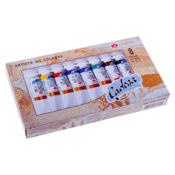 Краски масляные Ладога, 08 цветов, 18мл/туба, картон