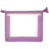 Папка для тетрадей 1 отделение А4 Först, прозрачная/сиреневая, пластик, на молнии