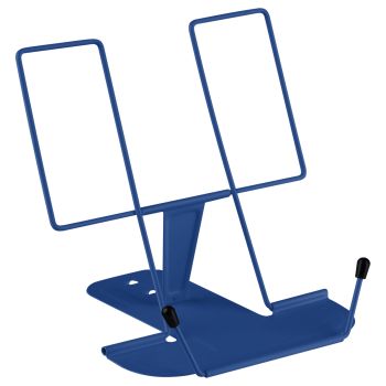 Подставка для книг СТАММ, металлическая, с упором, синяя
